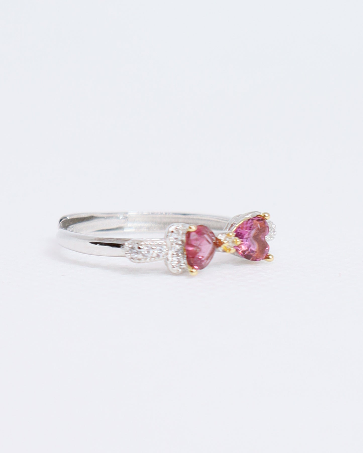 Ruby Bow Ring - 925 Sterling Silver