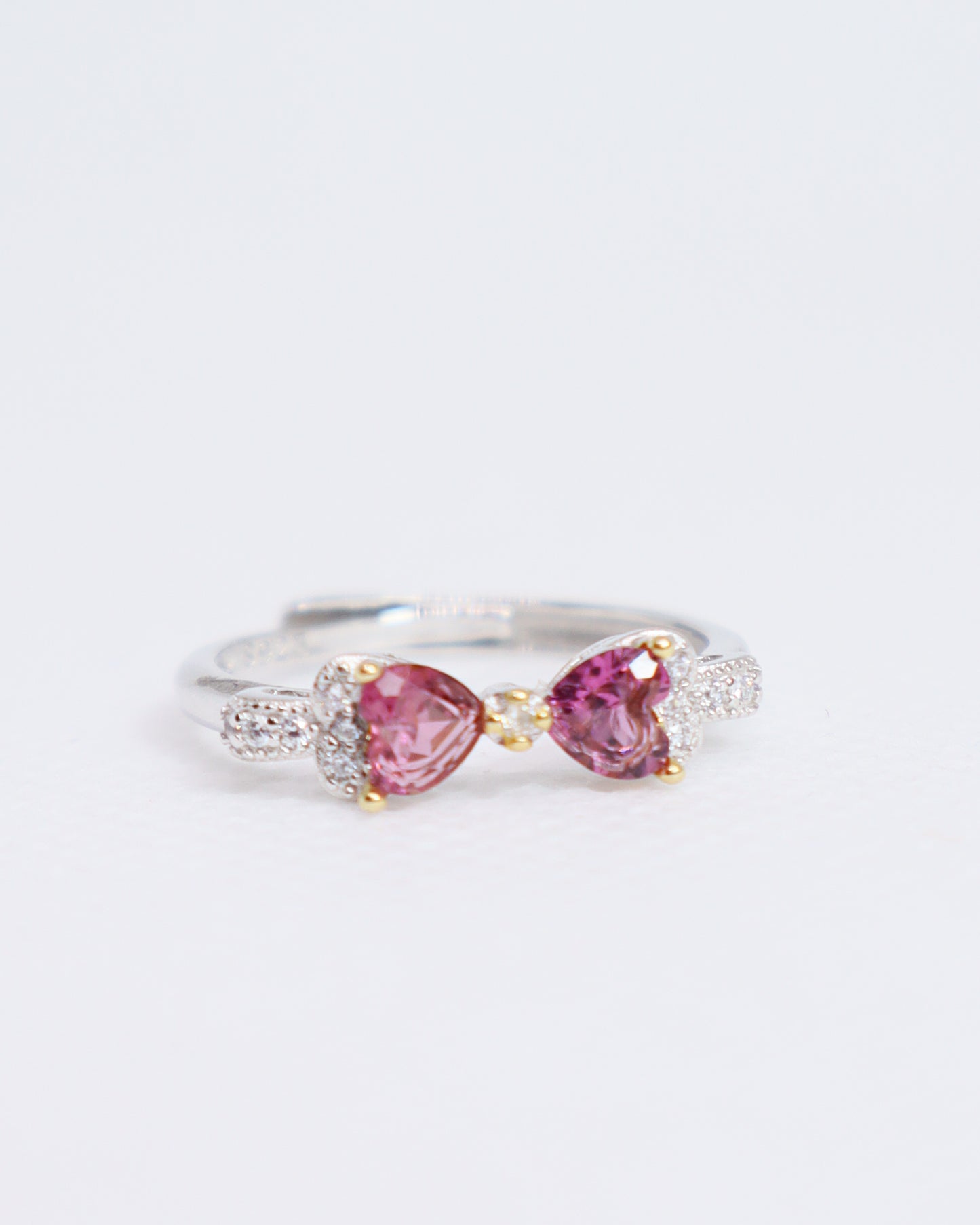 Ruby Bow Ring - 925 Sterling Silver