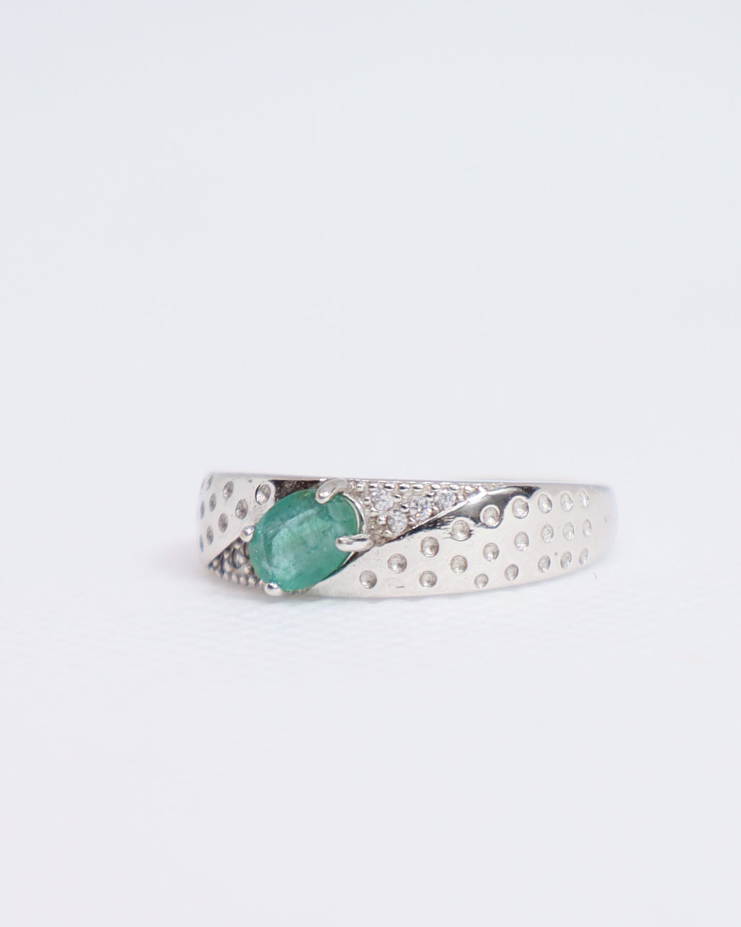 Emerald Ring- 925 Sterling Silver