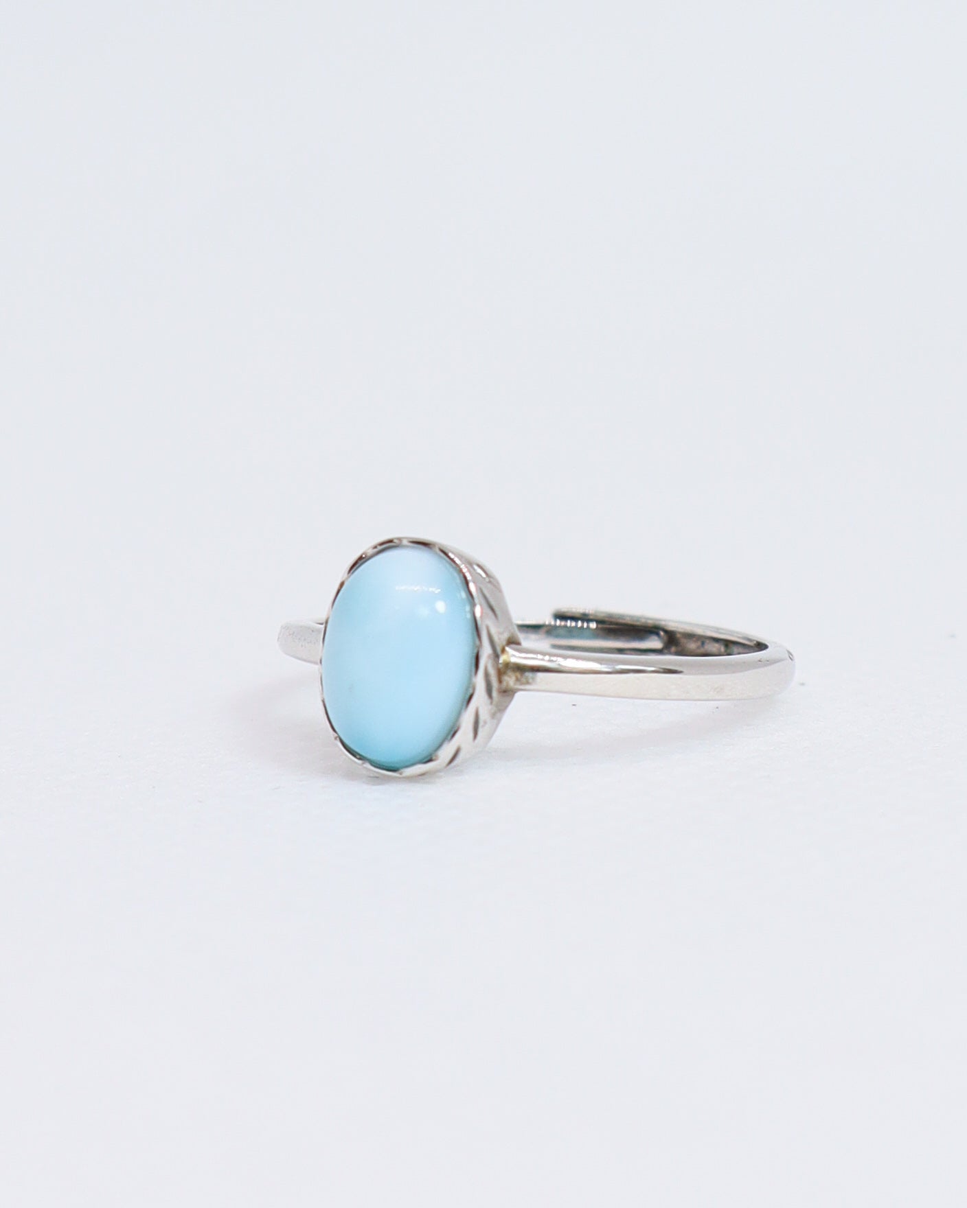 Larimar Oval Ring - 925 Sterling Silver