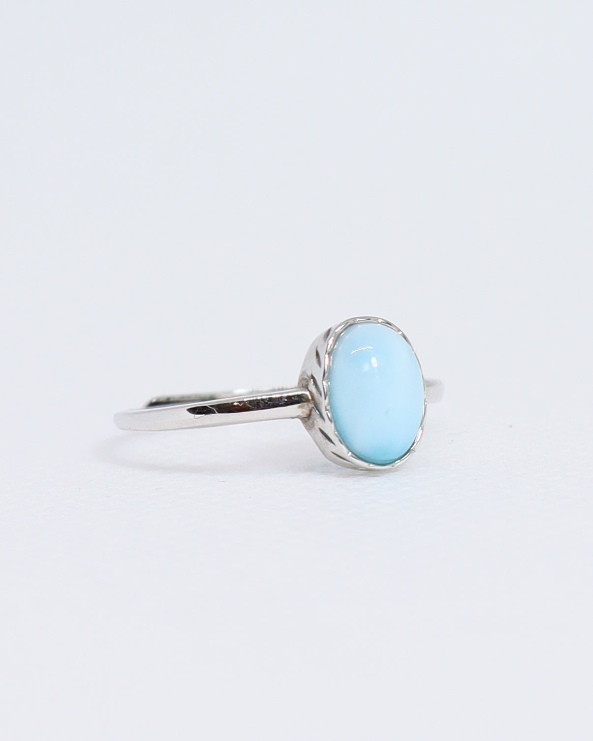 Larimar Oval Ring - 925 Sterling Silver