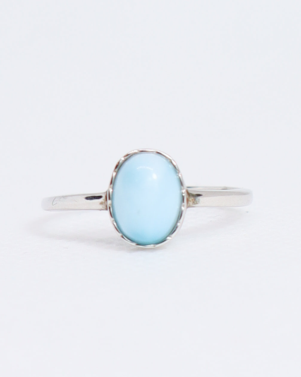 Larimar Oval Ring - 925 Sterling Silver