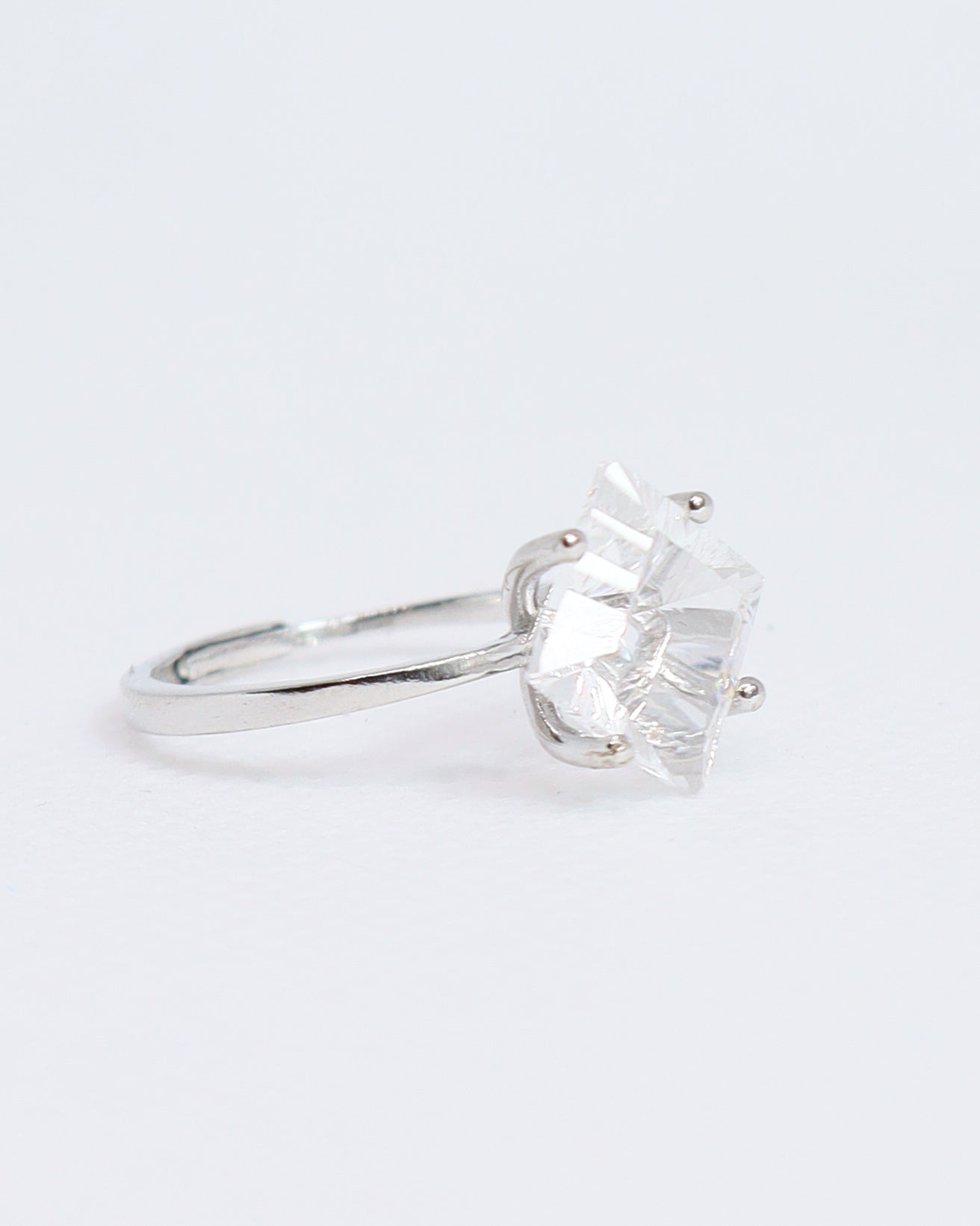 Clear Quartz Ring - 925 Sterling Silver