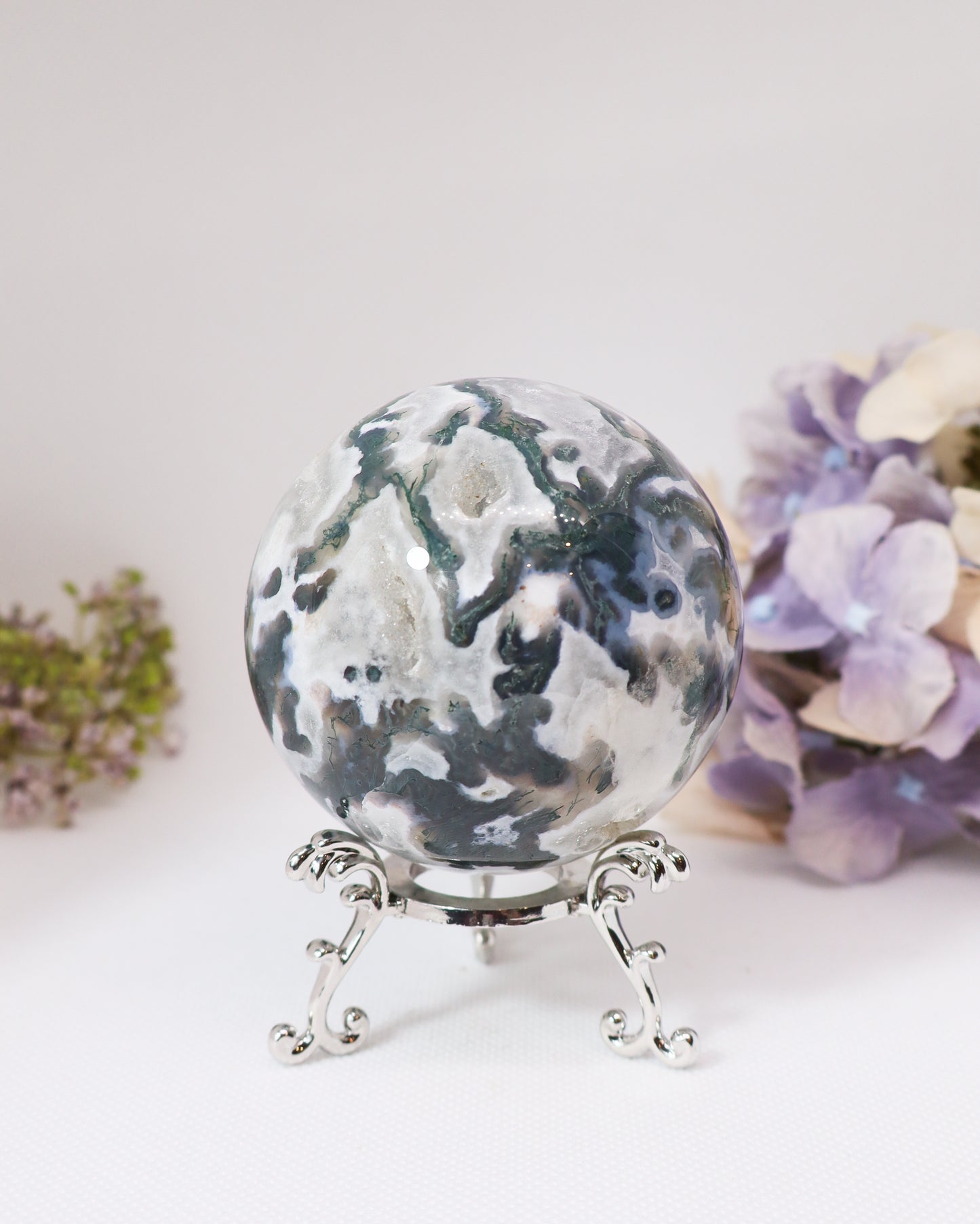 Moss Agate Sphere #12