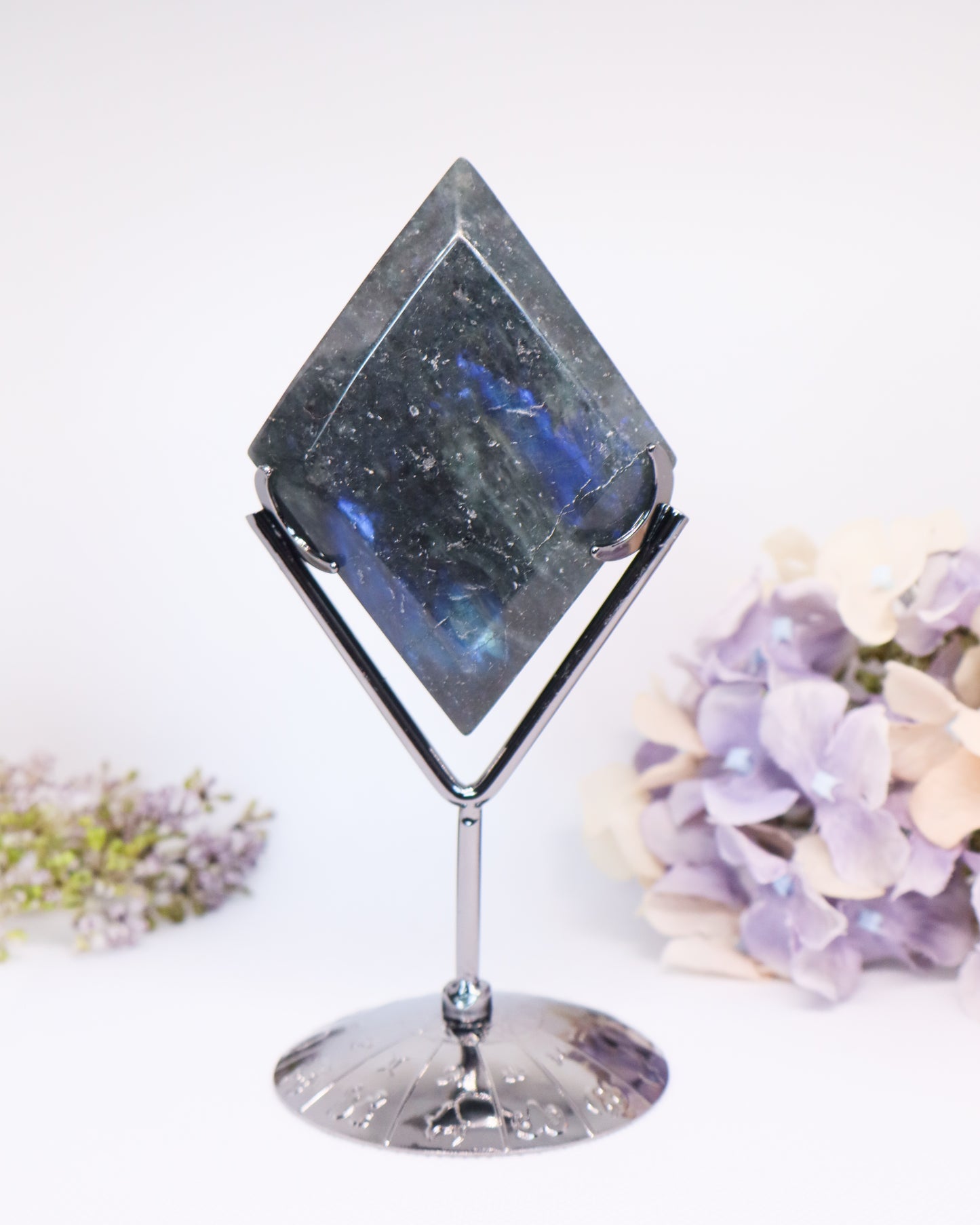 Labradorite Diamond on Stand #1