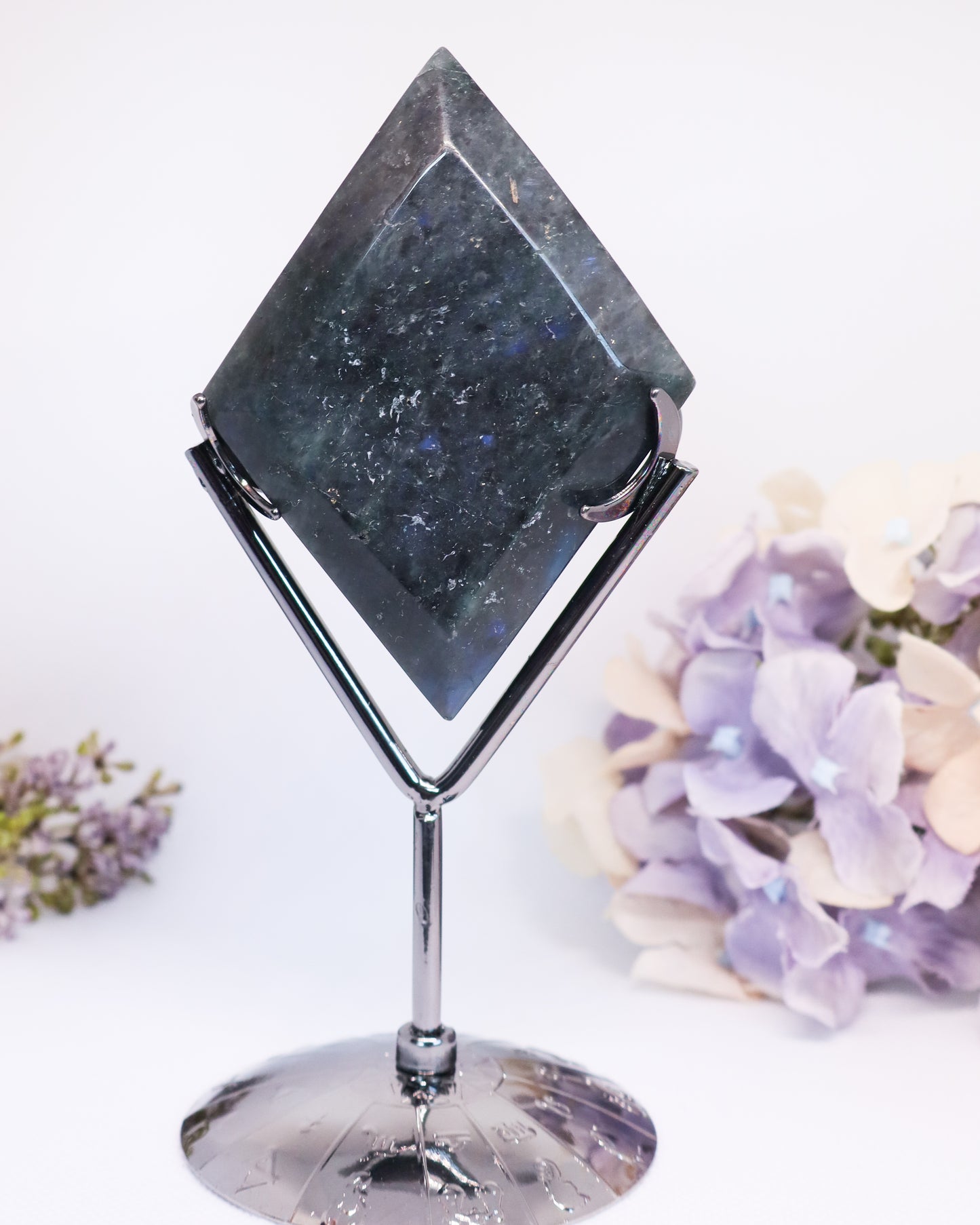 Labradorite Diamond on Stand #1