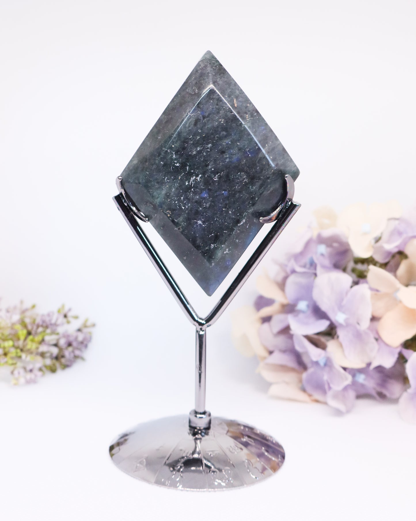 Labradorite Diamond on Stand #1