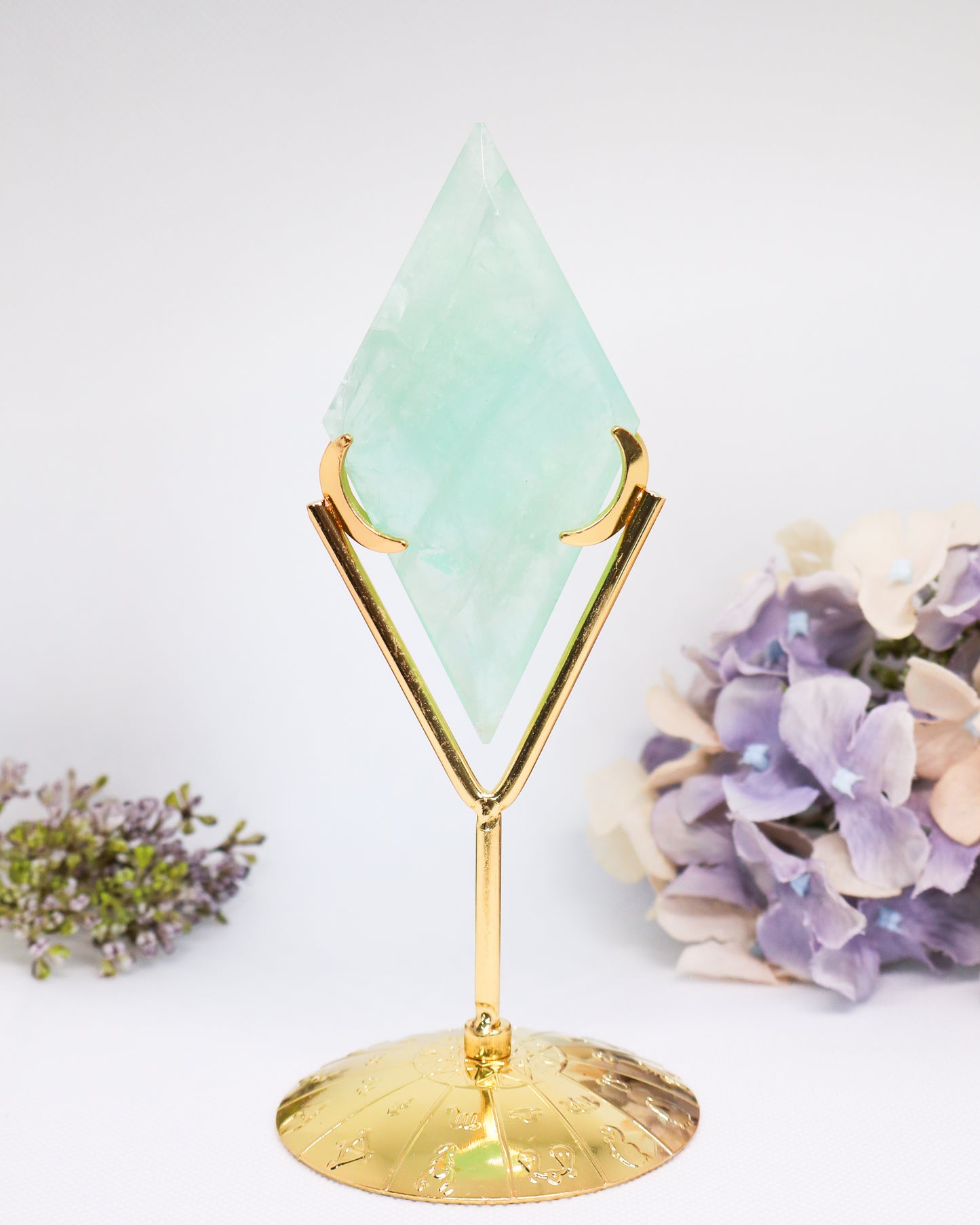 Baja Blast Fluorite Diamond on Stand #3