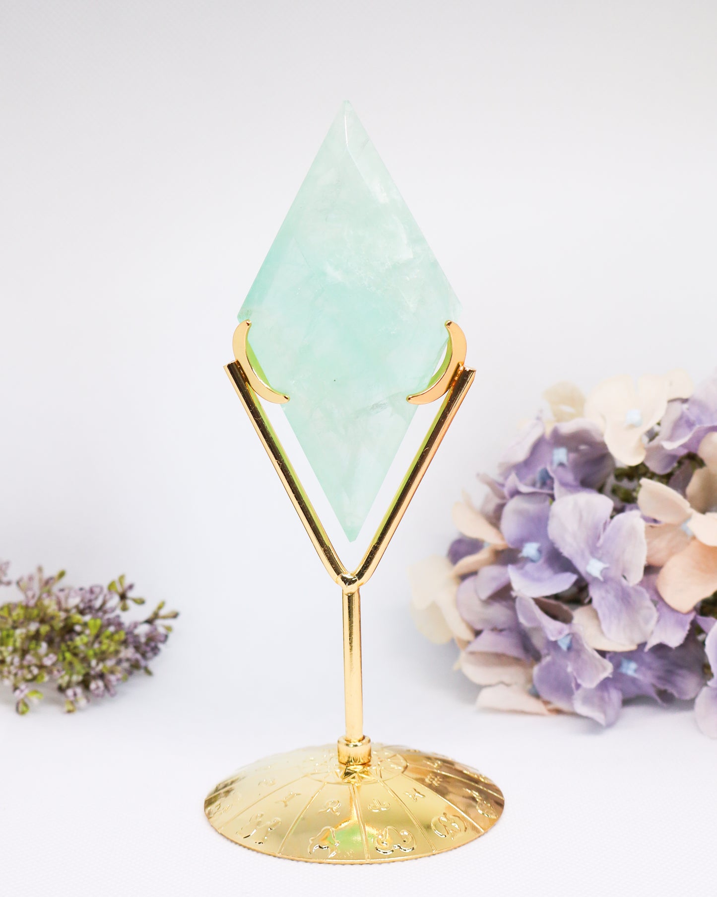 Baja Blast Fluorite Diamond on Stand #3