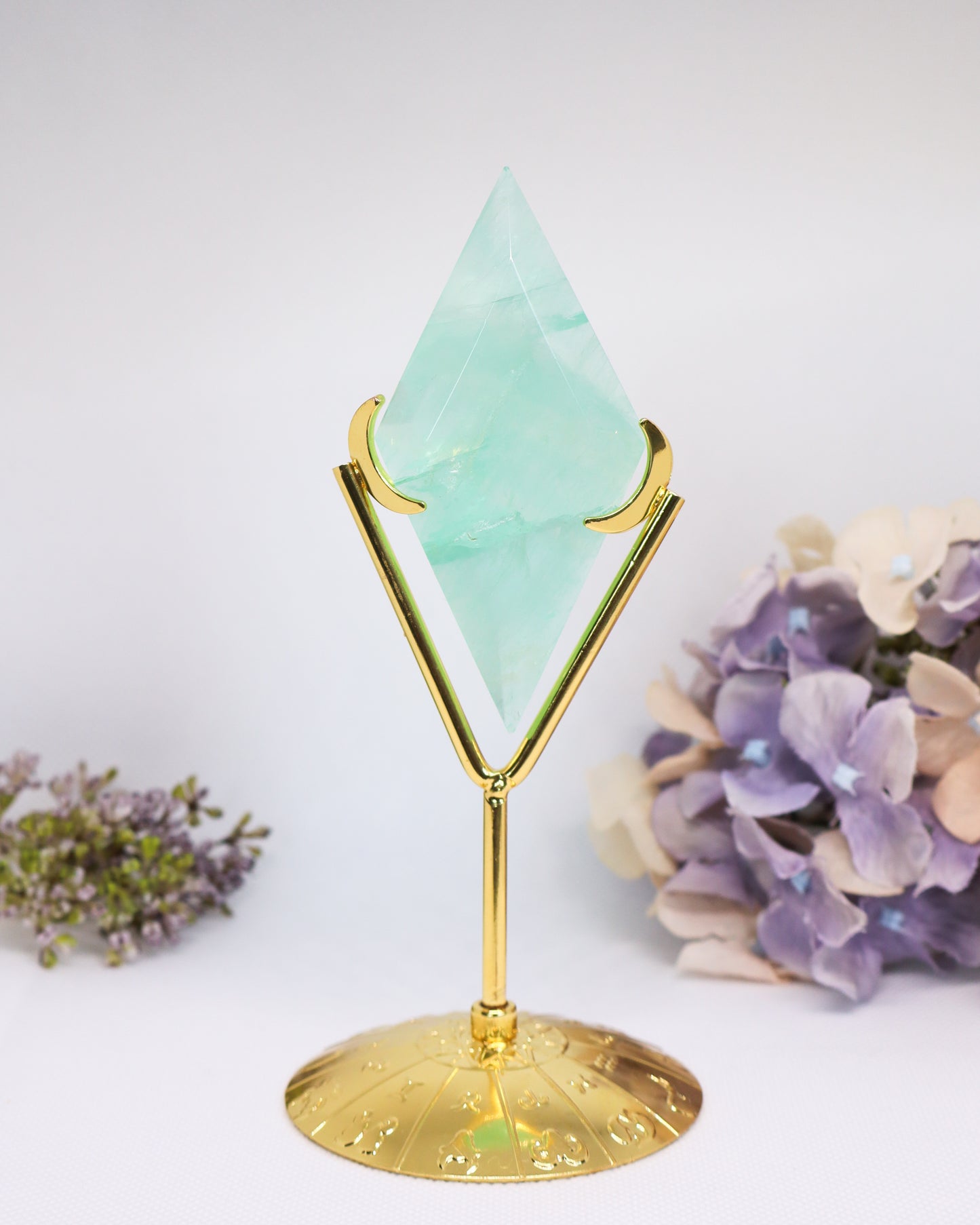 Baja Blast Fluorite Diamond on Stand #2