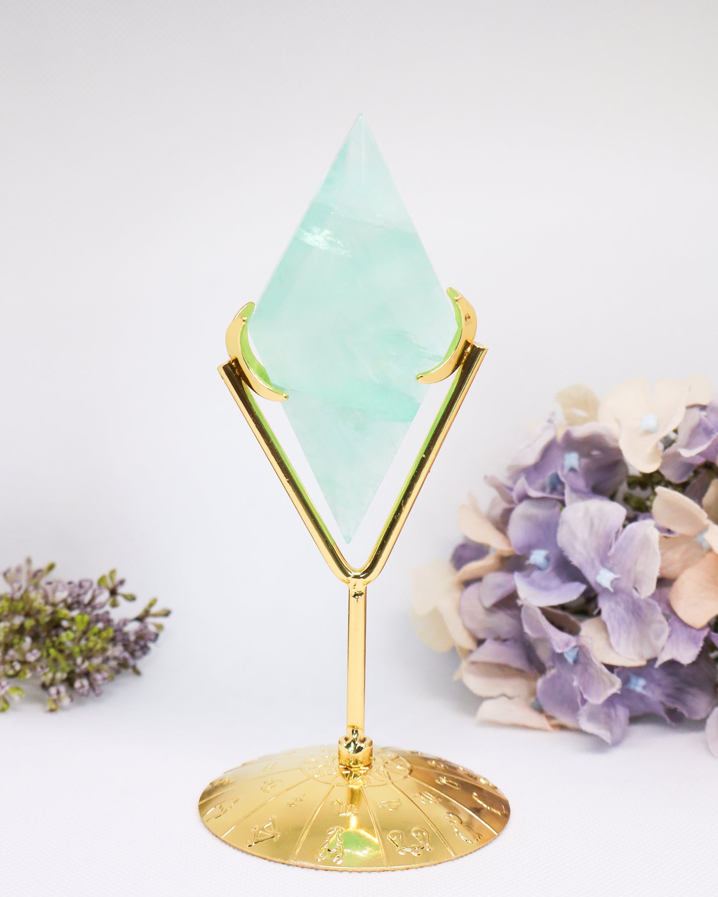 Baja Blast Fluorite Diamond on Stand #2