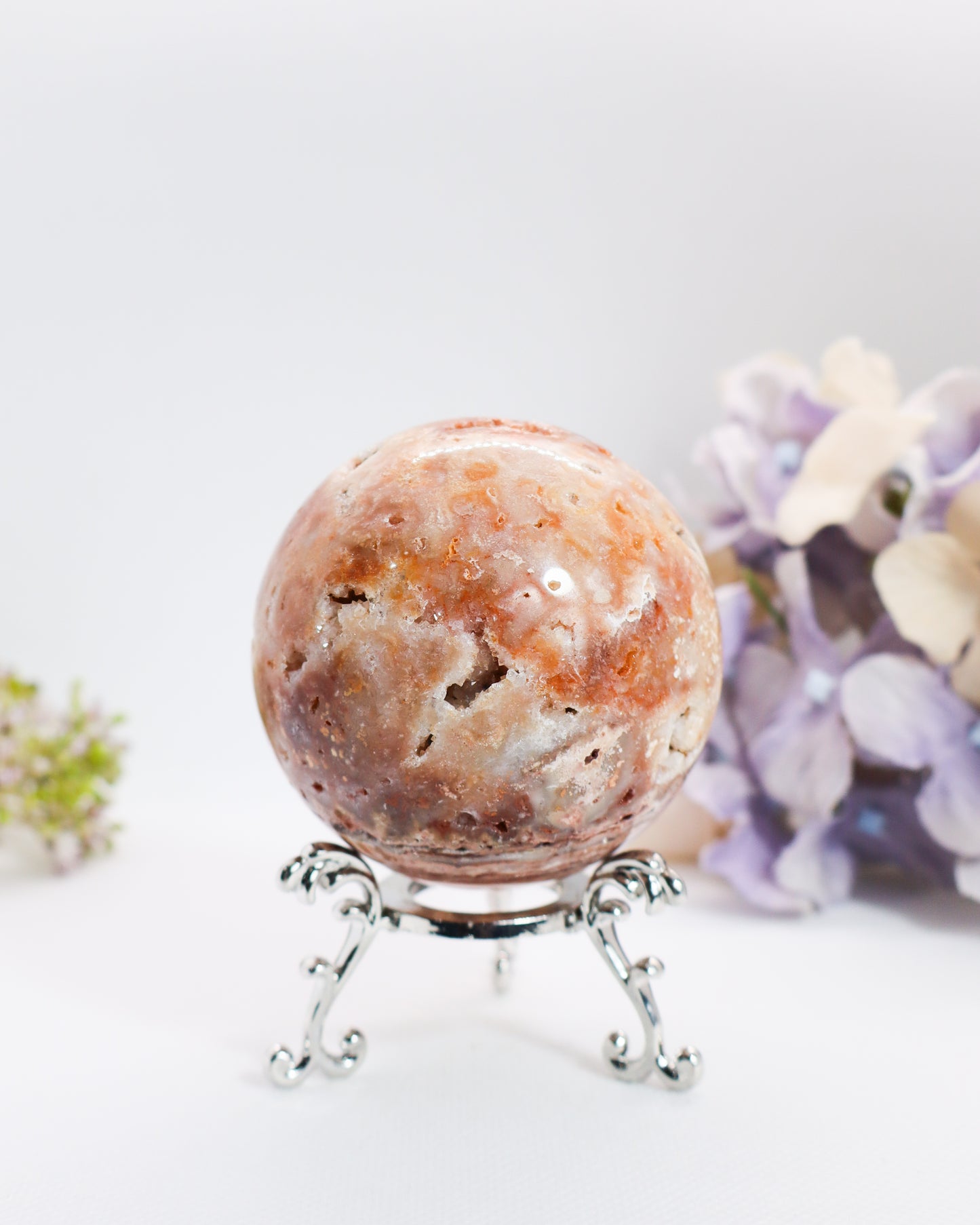 Pink Crazy Lace Agate Sphere #17