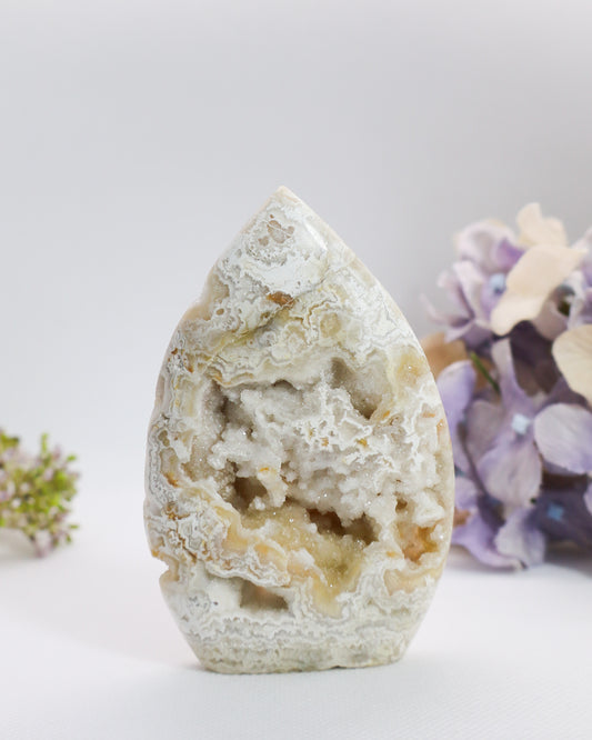 White Crazy Lace Agate Flame #3