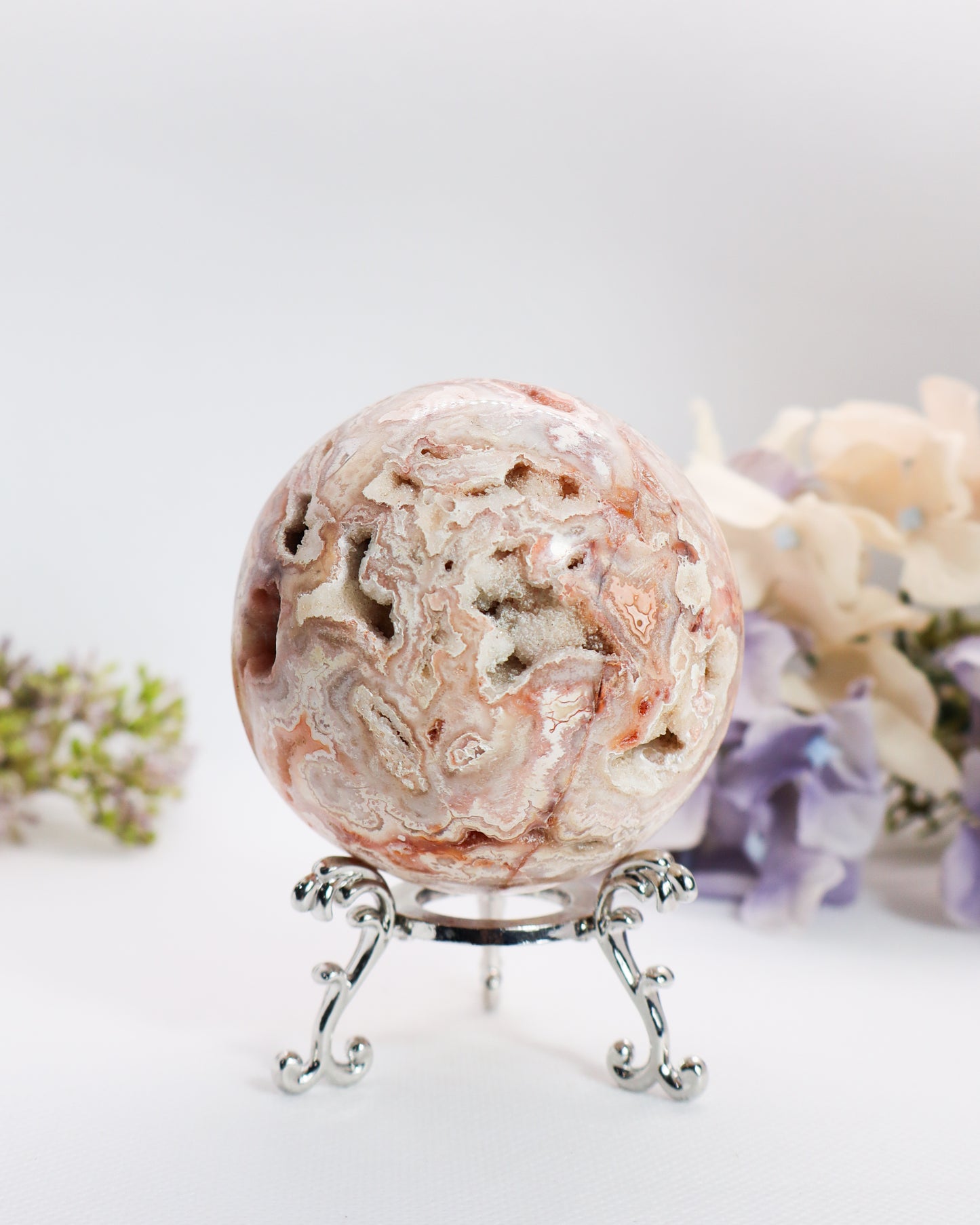 Pink Crazy Lace Agate Sphere #20