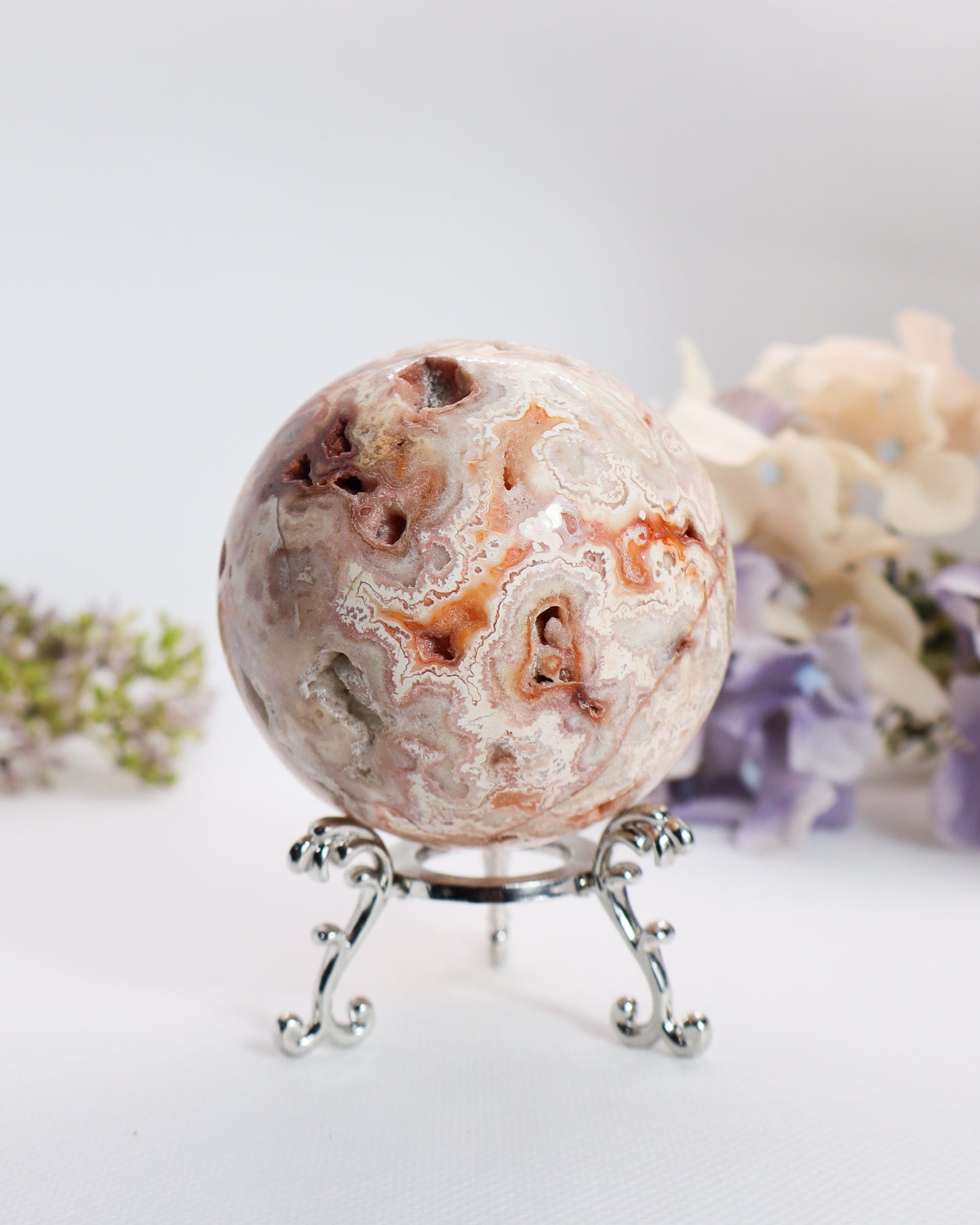 Pink Crazy Lace Agate Sphere #20