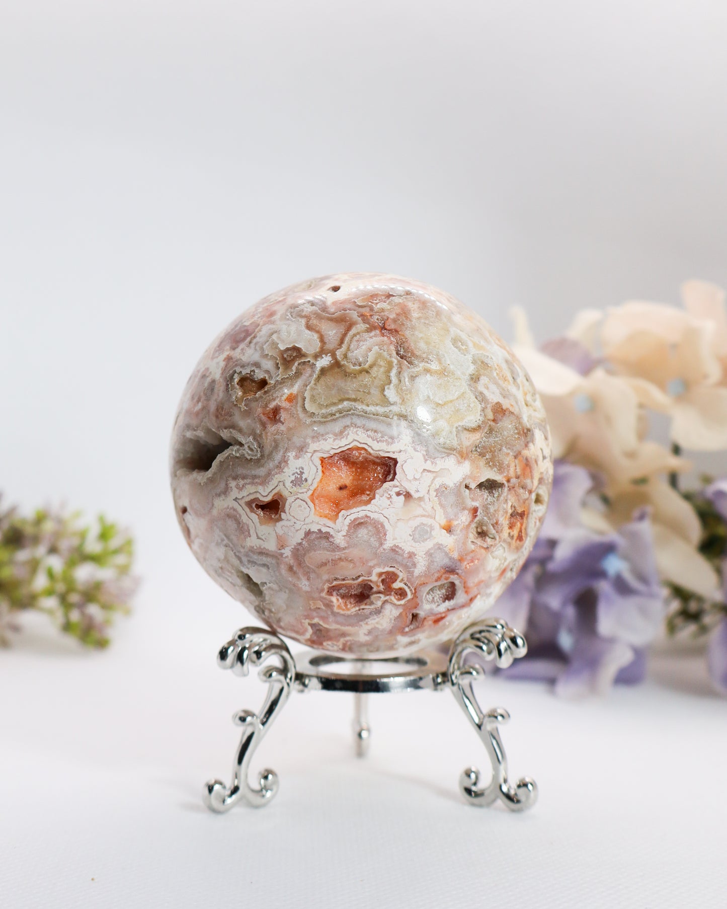 Pink Crazy Lace Agate Sphere #21