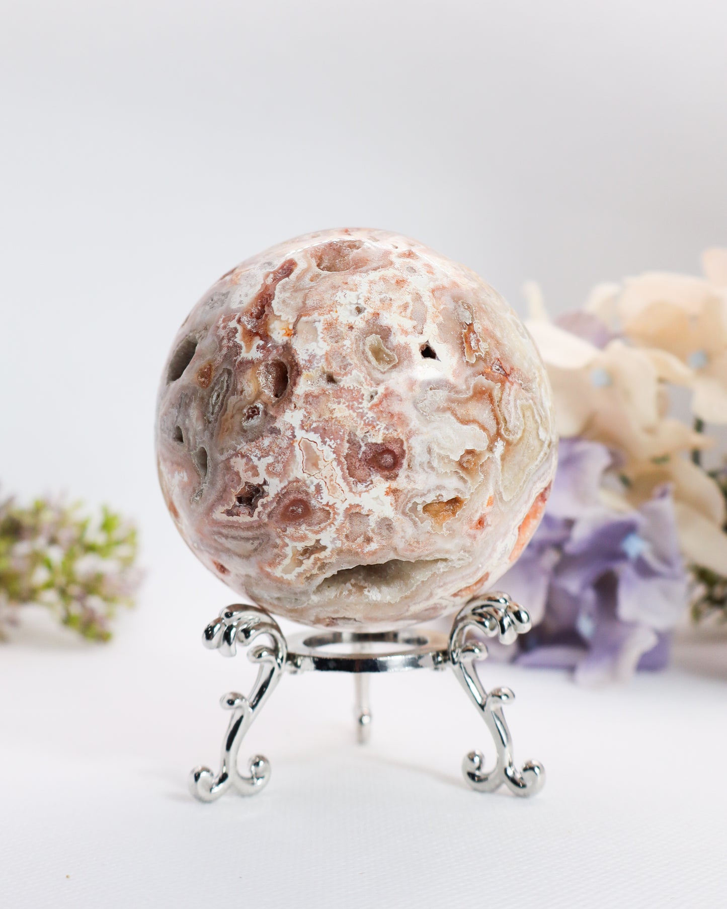 Pink Crazy Lace Agate Sphere #21