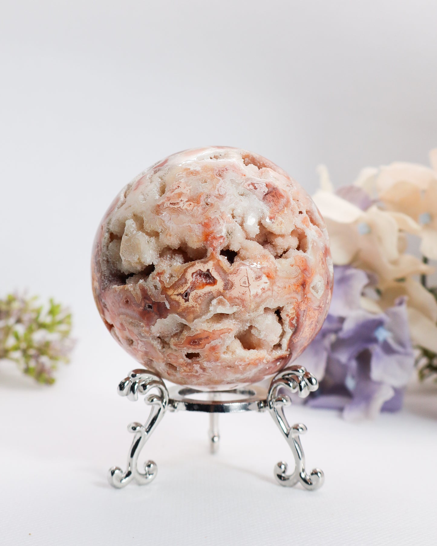 Pink Crazy Lace Agate Sphere #18