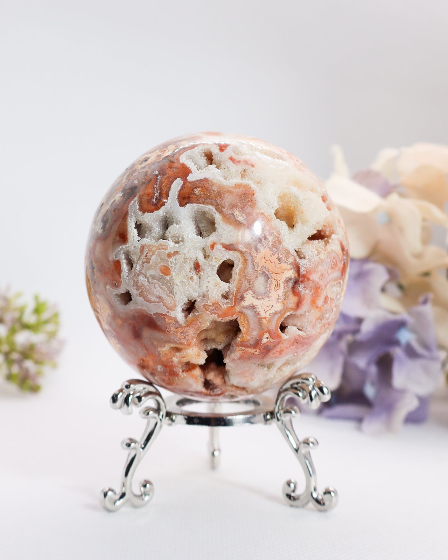 Pink Crazy Lace Agate Sphere #18