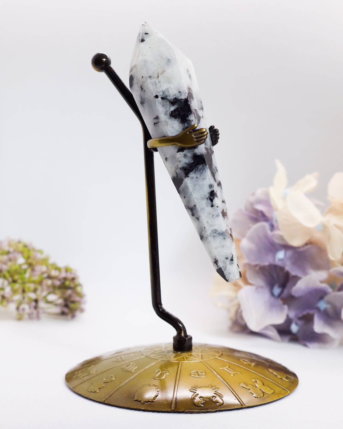 Rainbow Moonstone Wand On Stand #3