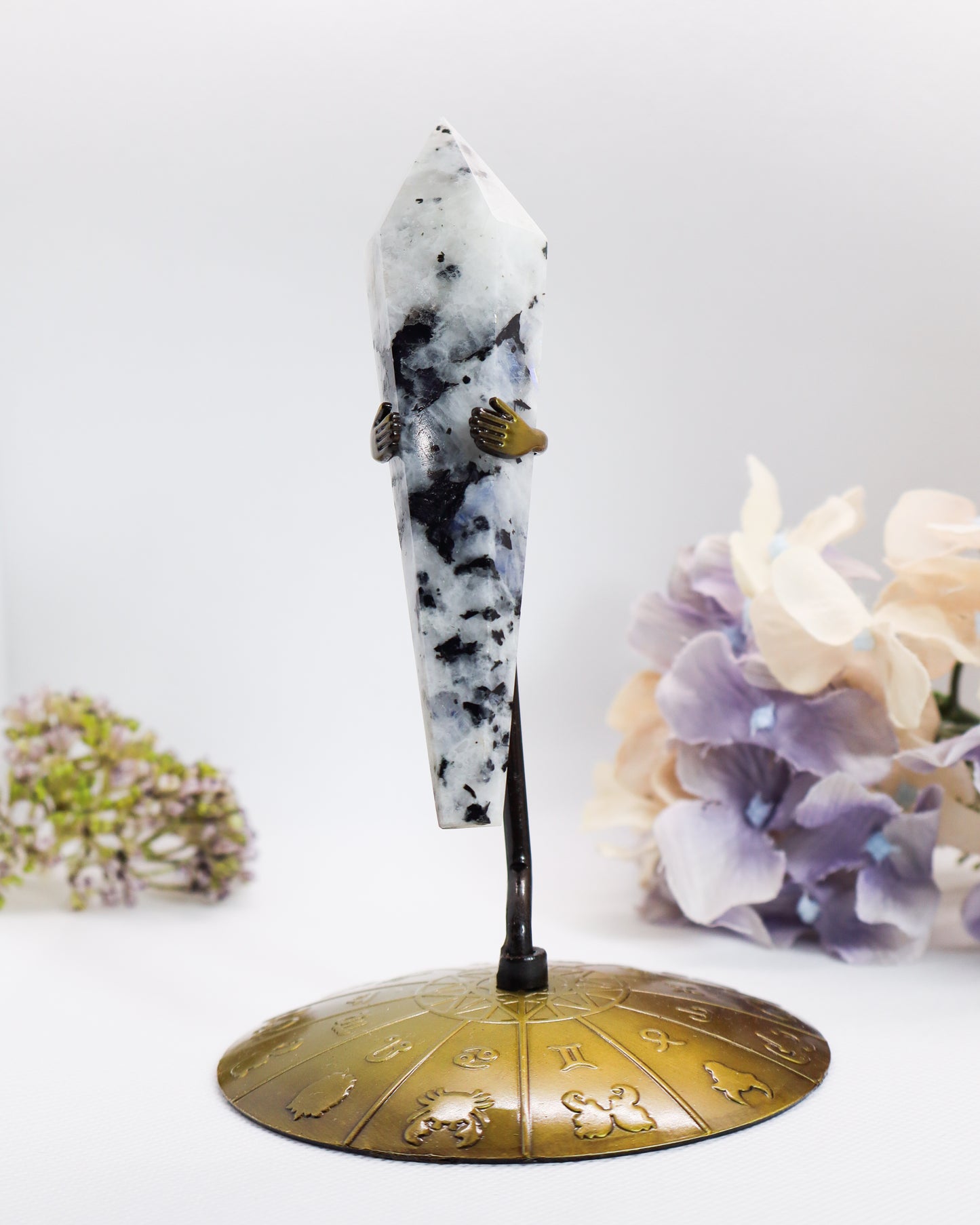 Rainbow Moonstone Wand On Stand #3