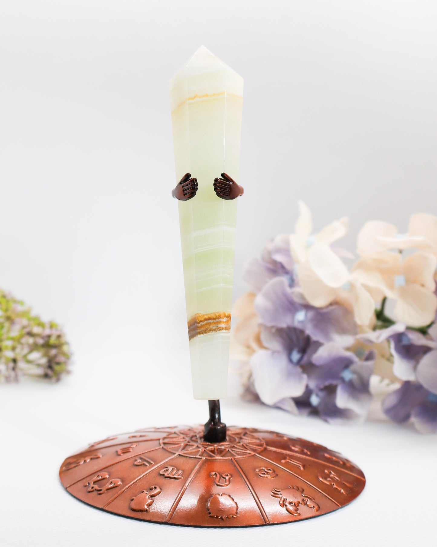 Green Banded Onyx Wand on Stand #3