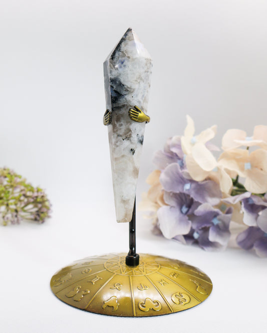 Rainbow Moonstone Wand On Stand #2