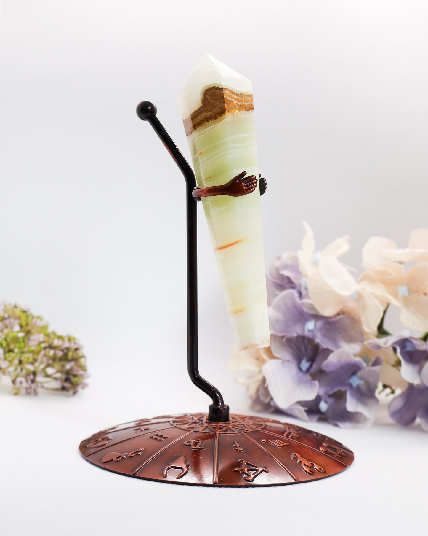 Green Banded Onyx Wand on Stand #4