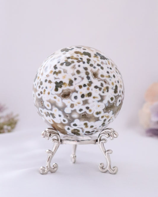 Orbicular Ocean Jasper Sphere #4