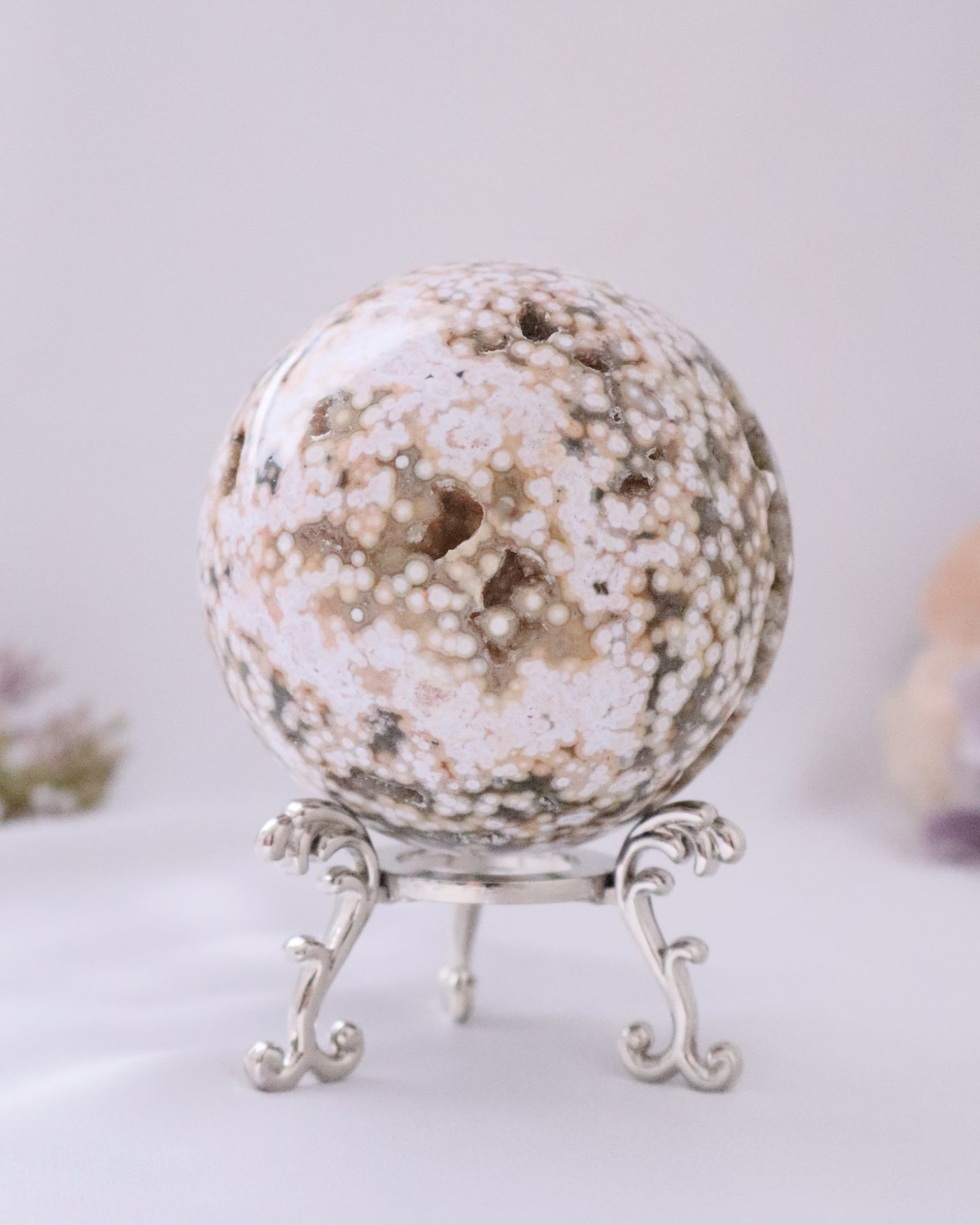 Orbicular Ocean Jasper Sphere #3