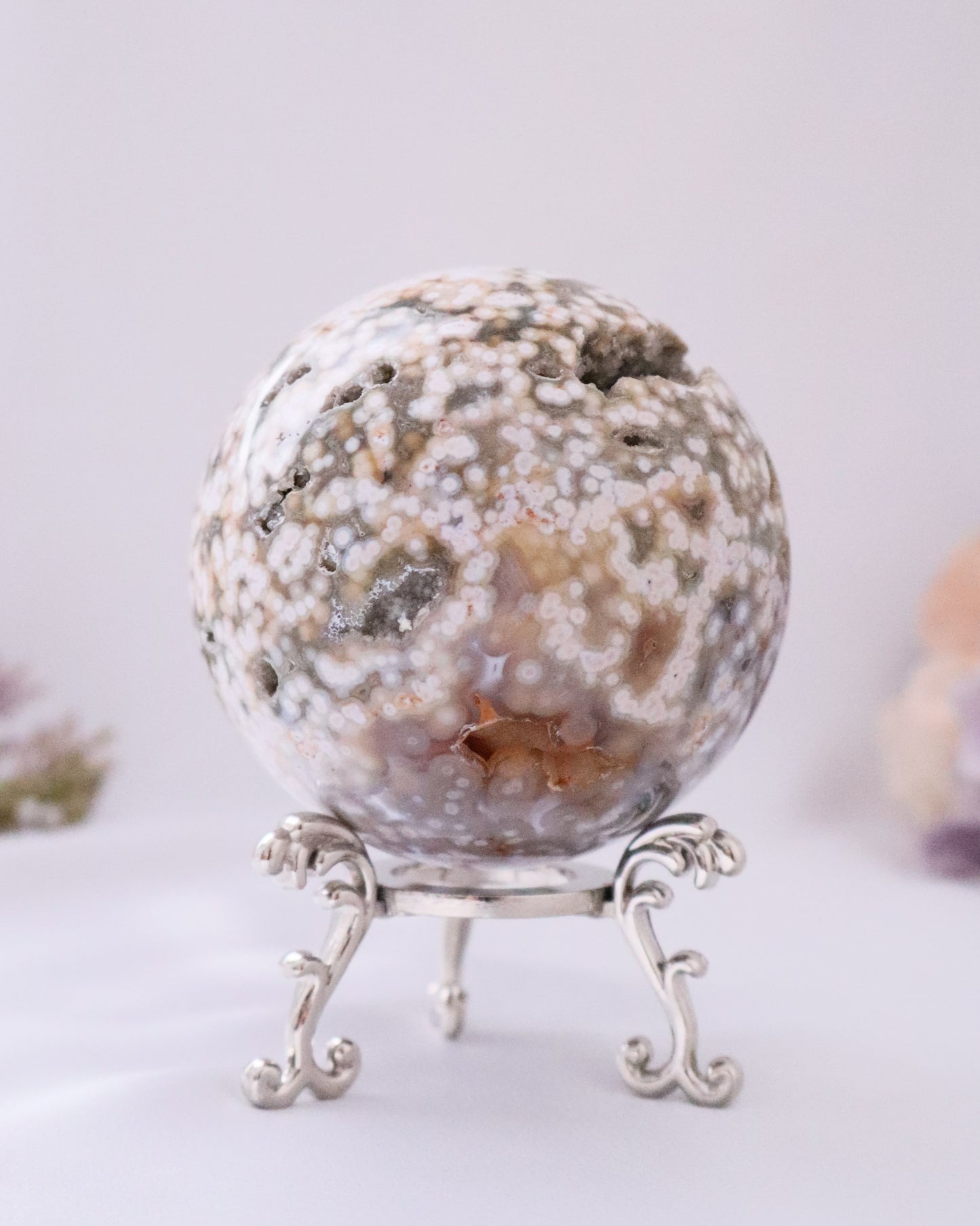 Orbicular Ocean Jasper Sphere #3