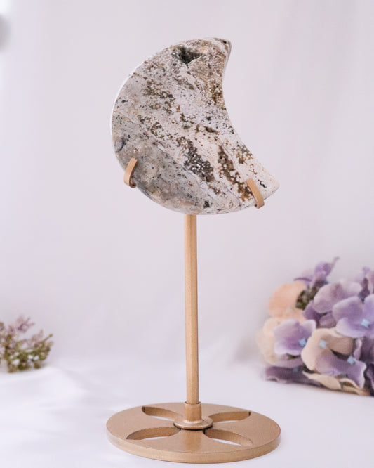 Ocean Jasper Moon on Stand #3