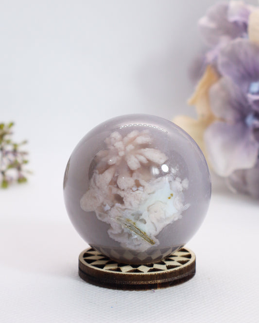 Grey Flower Agate Sphere #2