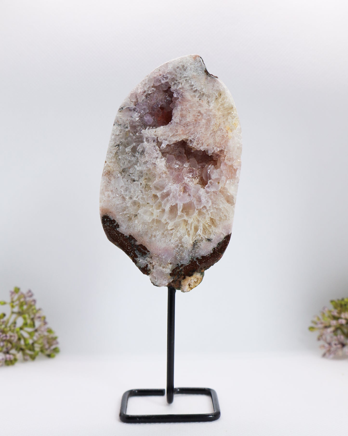 Pink Amethyst Slice on Stand #2