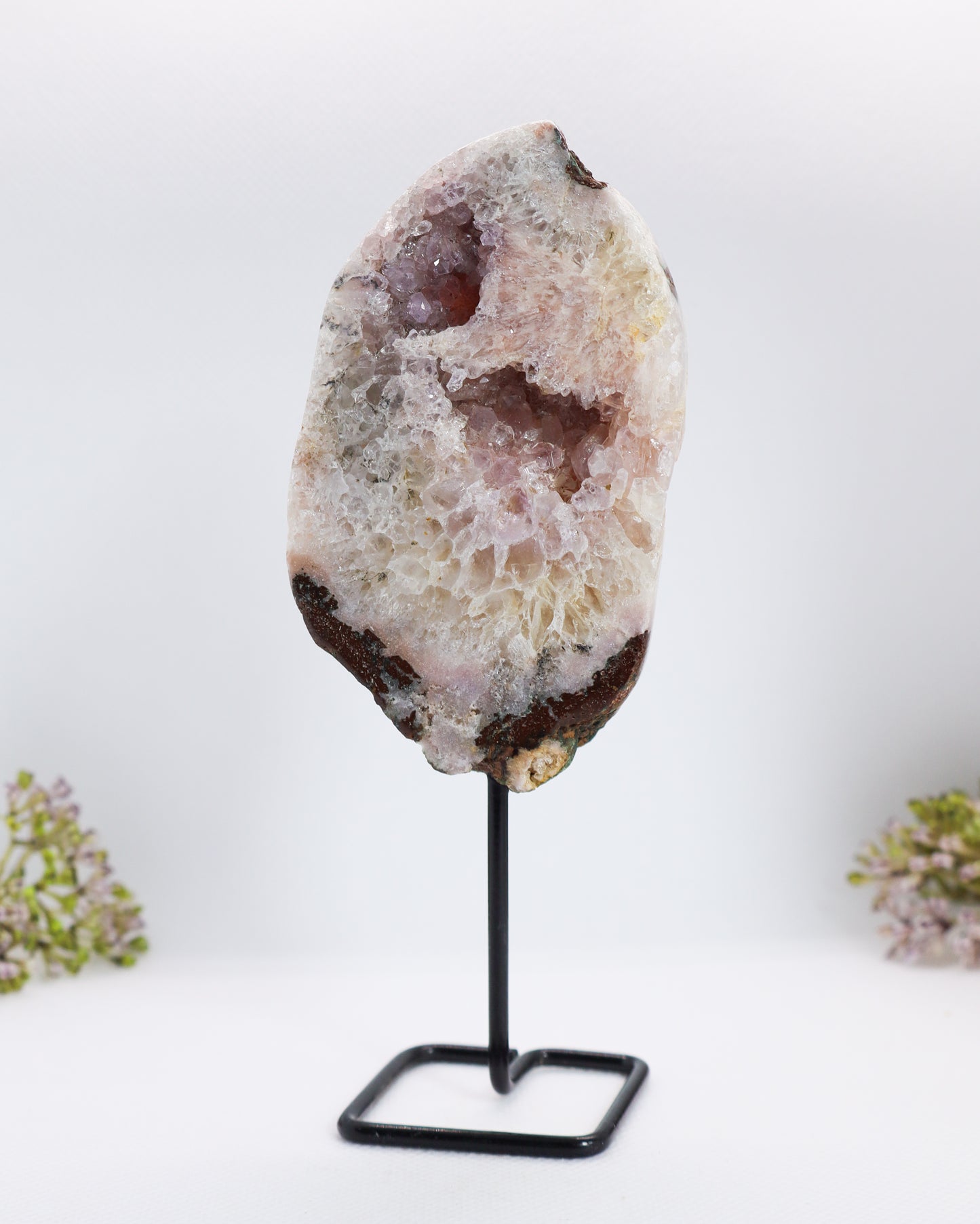 Pink Amethyst Slice on Stand #2