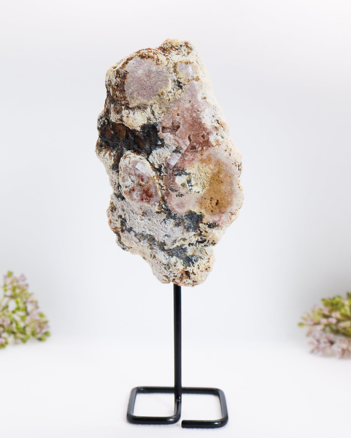 Pink Amethyst Slice on Stand #1