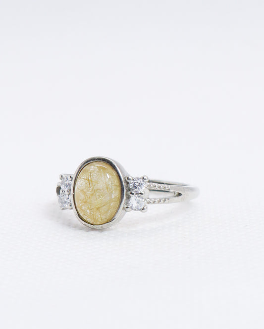 Golden Rutile Quartz Ring