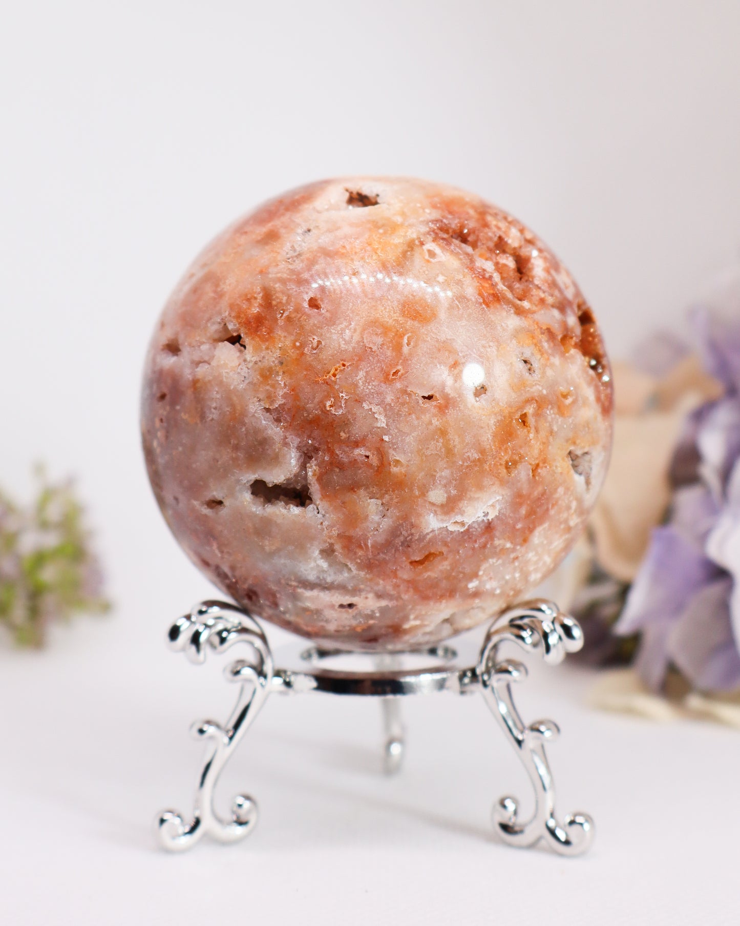 Pink Crazy Lace Agate Sphere #13