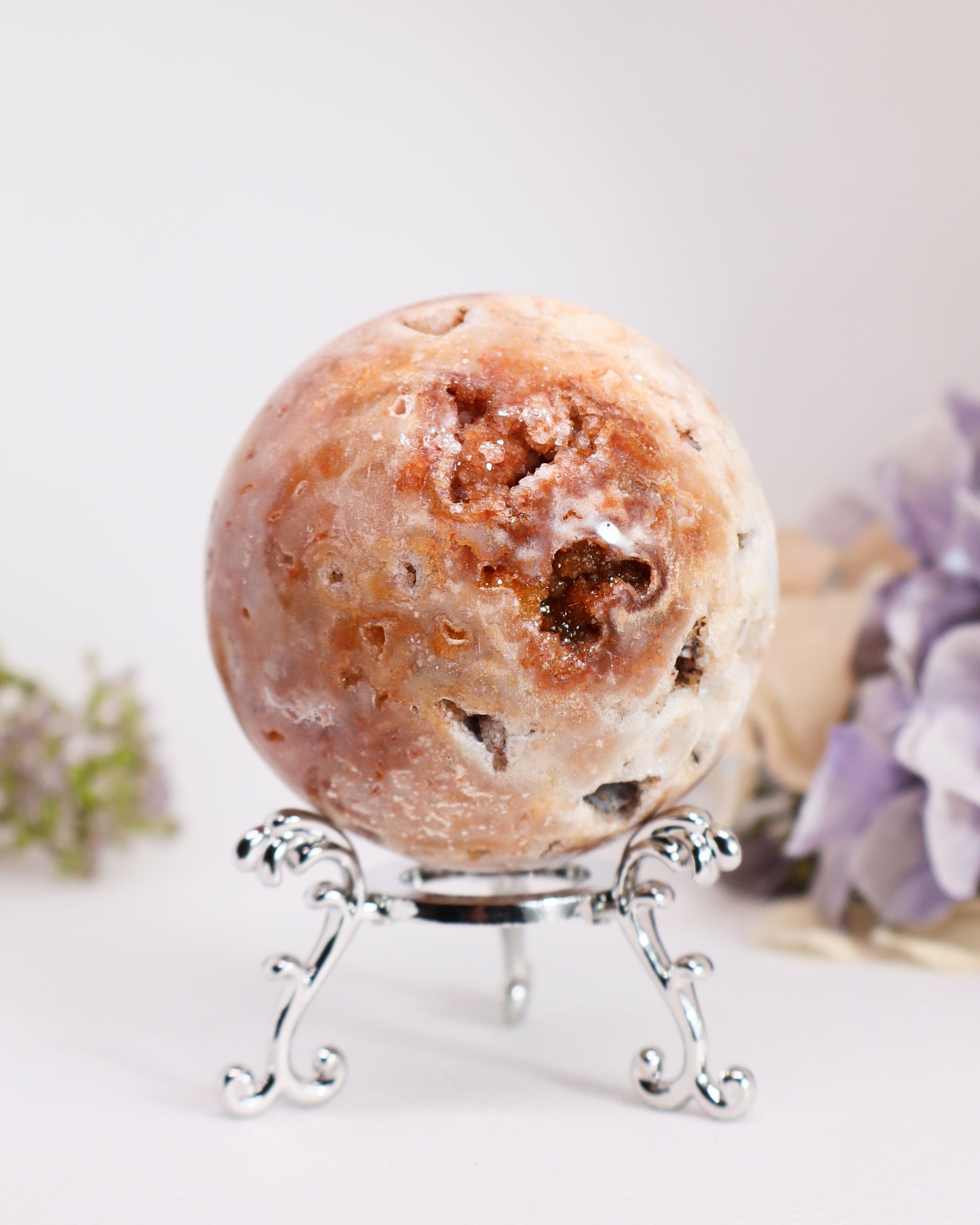 Pink Crazy Lace Agate Sphere #13