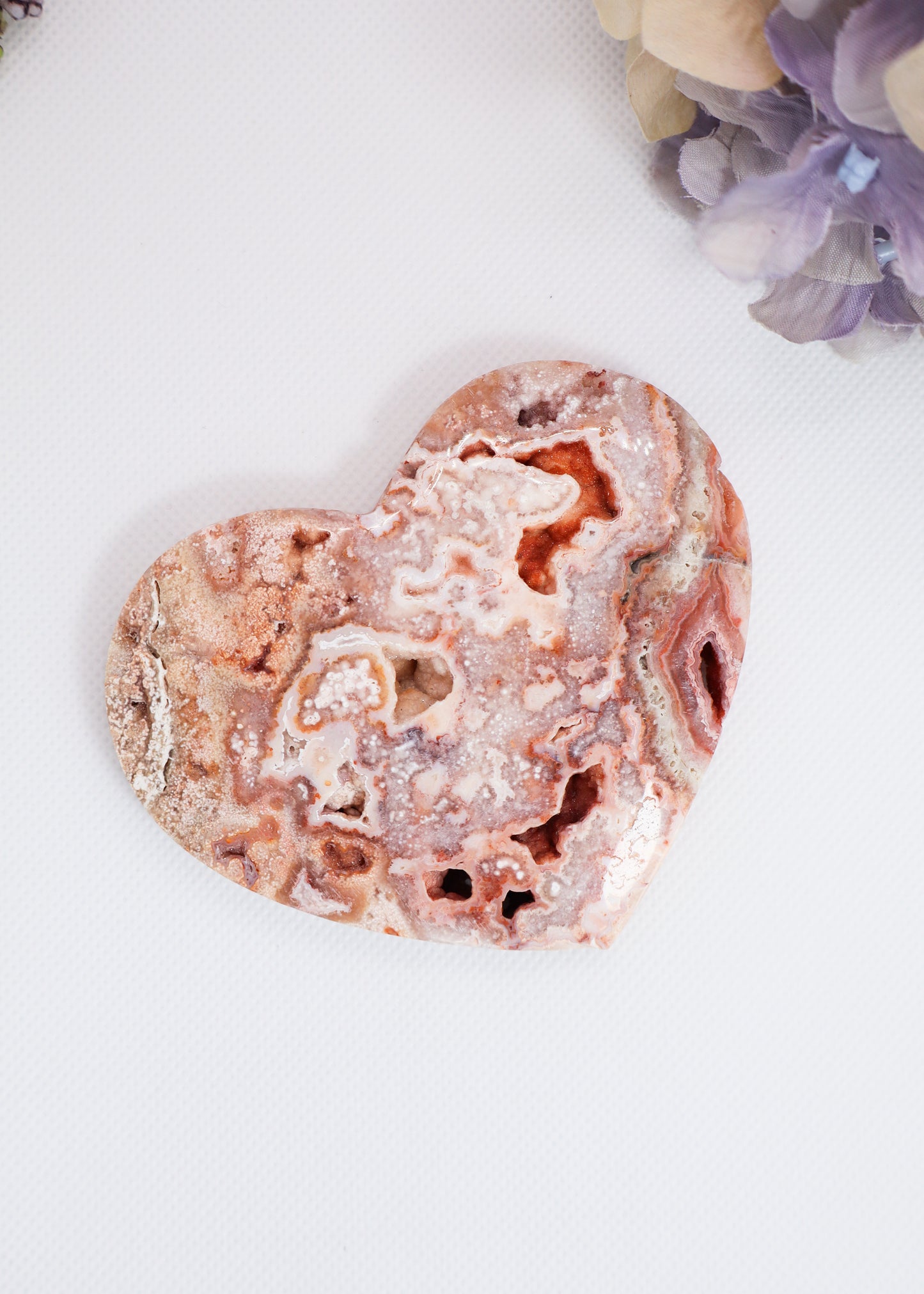 Pink Crazy Lace Agate Heart #4