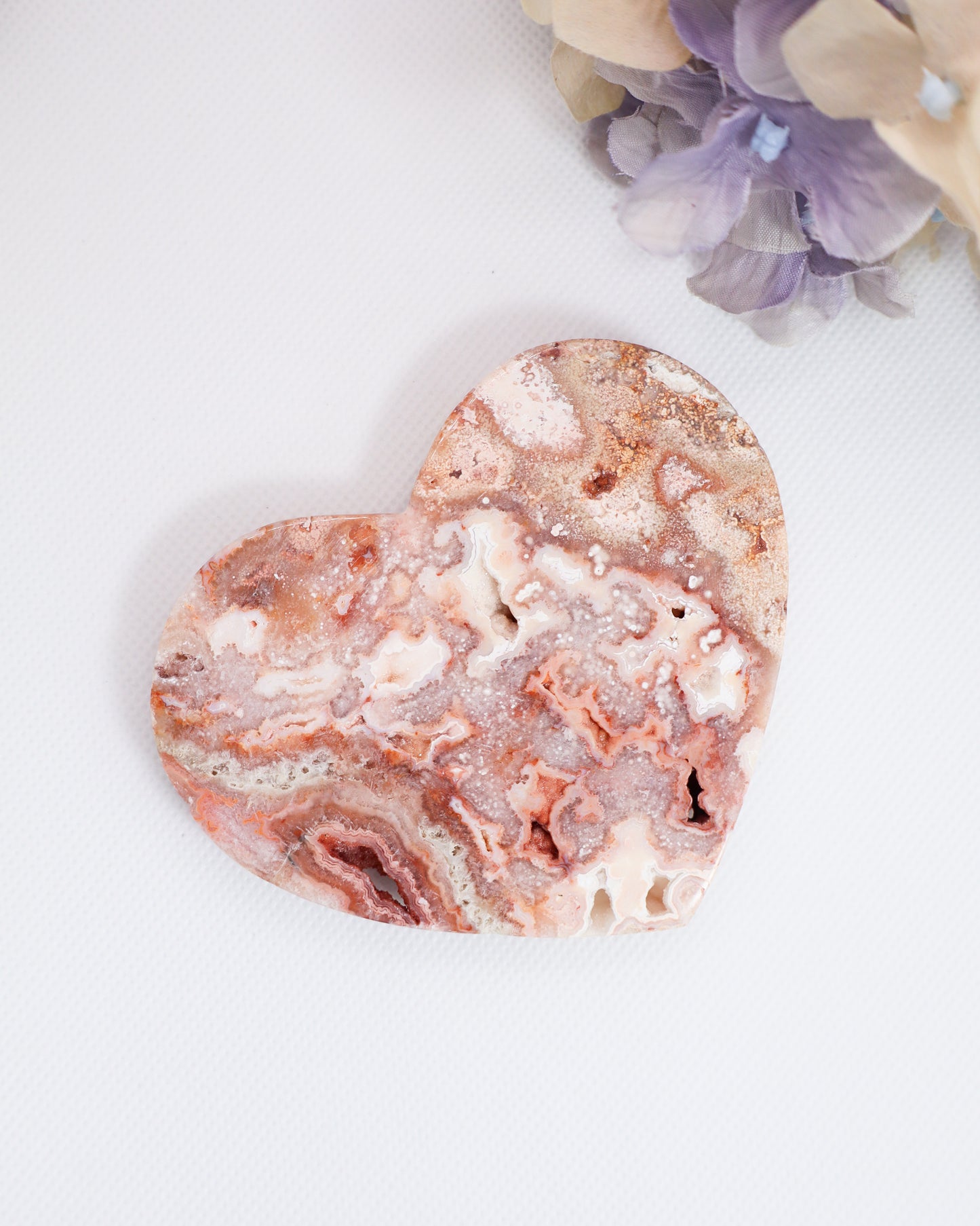 Pink Crazy Lace Agate Heart #4