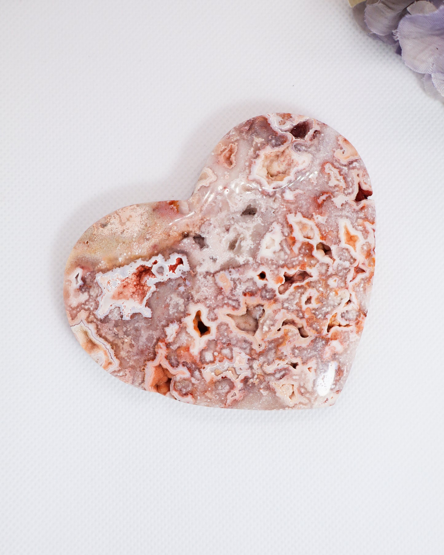 Pink Crazy Lace Agate Heart #5