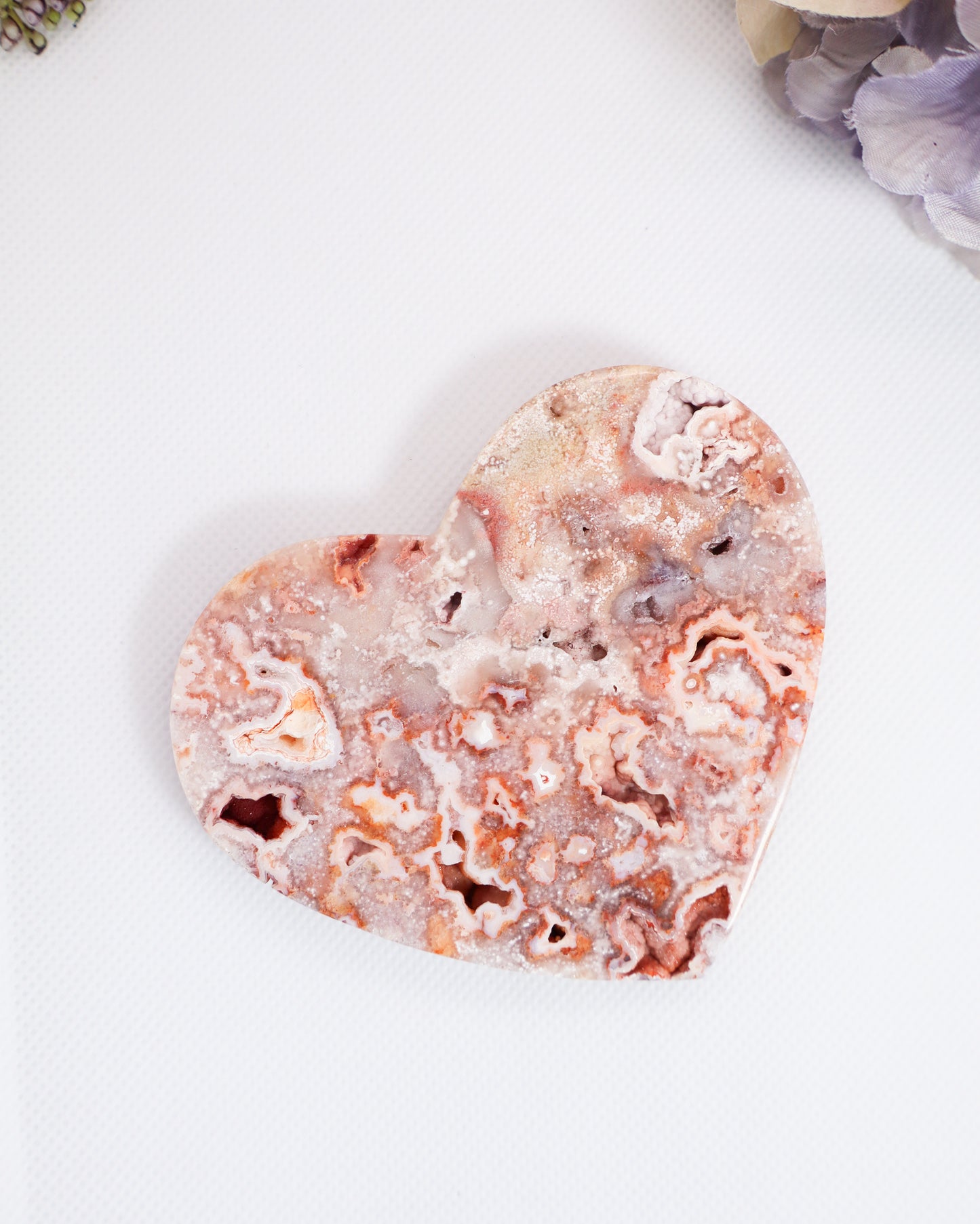 Pink Crazy Lace Agate Heart #5