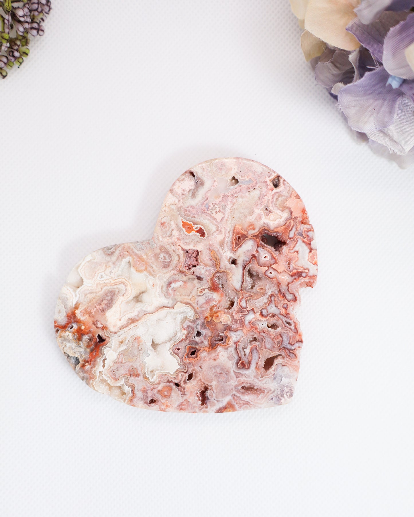 Pink Crazy Lace Agate Heart #3