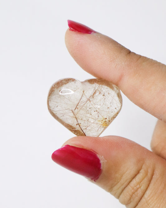 Copper Rutilated Quartz Hearts