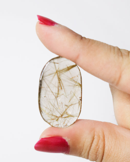 Golden Rutilated Quartz Palmstone