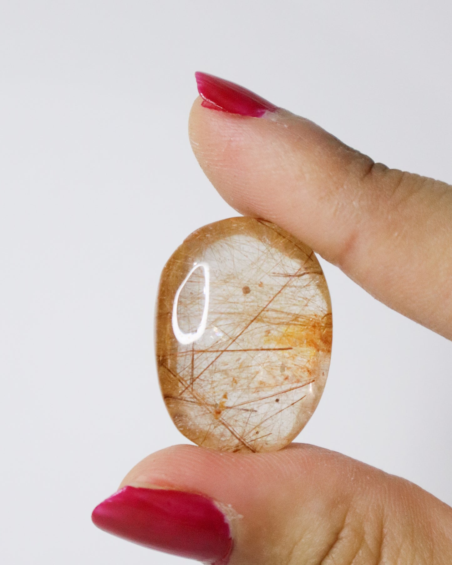 Copper Rutilated Quartz Palm Stones