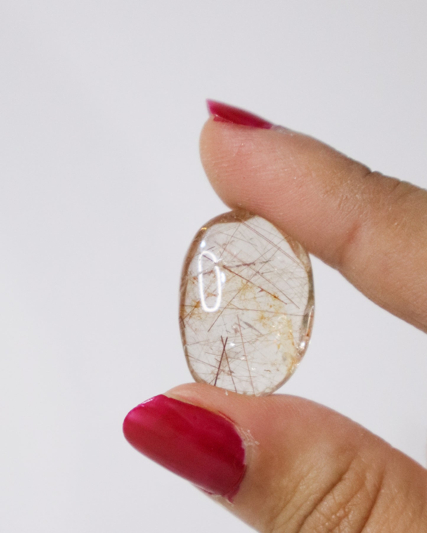 Copper Rutilated Quartz Palm Stones