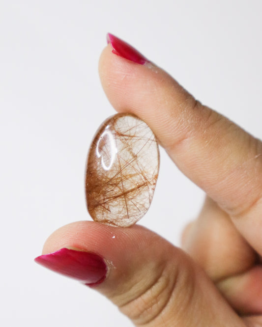 Copper Rutilated Quartz Palm Stones