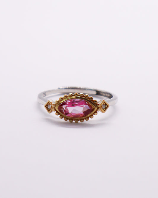 Pink Topaz Ring - 925 Sterling Silver